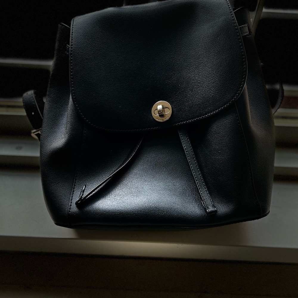 Michael Kors backpack purse/ Black, Saffiano leather.